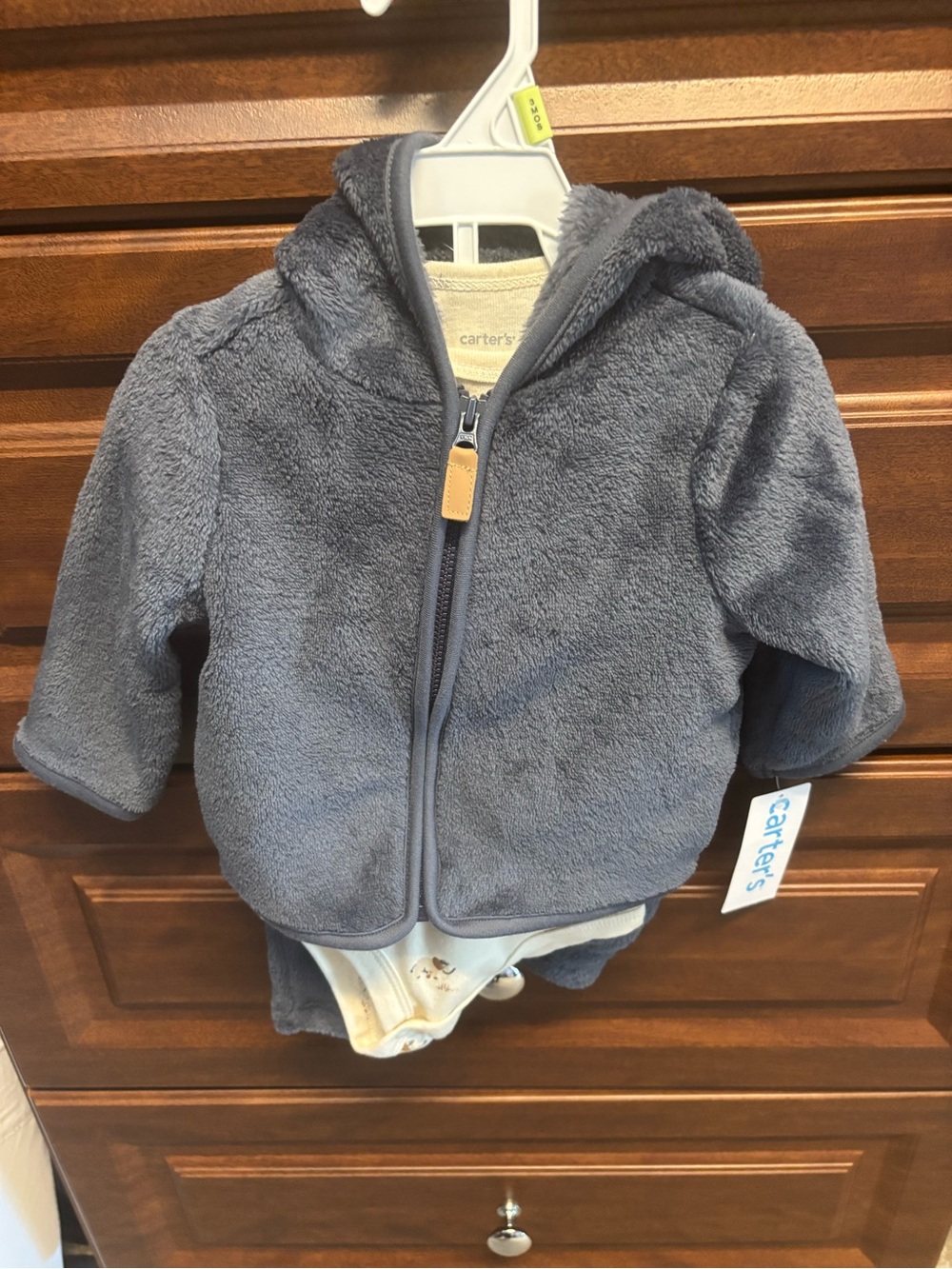 Carter's Plush Hooded Zip-Up Jacket in Slate